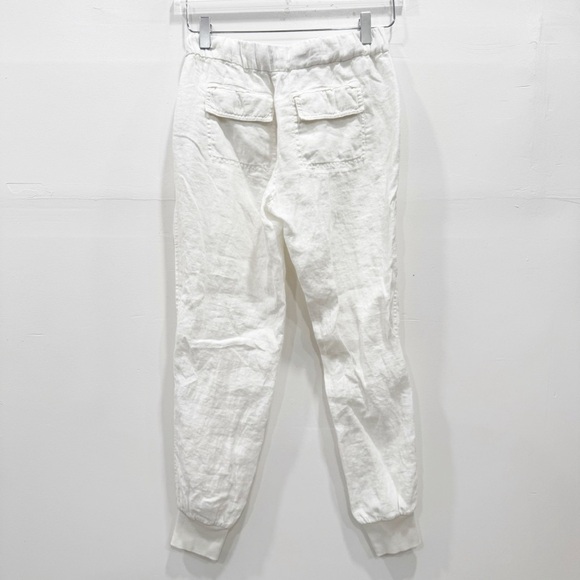 Joie White Linen Jogger Pants Drawstring XXS Minimalist Coastal Lightweight - Picture 2 of 8